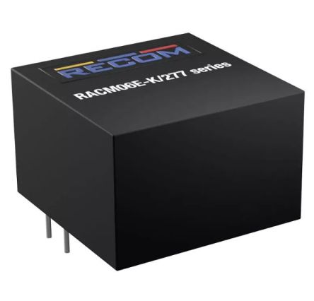 Recom RACM06E-K/277 Series DC-DC Converter, 18V dc/ 333mA Output, 80-305 V dc Input, 6W, Through Hole, +90°C Max Temp [RACM06E-18SK/277]; 217-581