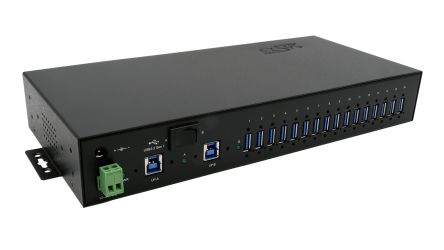 Exsys 16 Port USB 3.2 USB A, USB B  Hub, Terminal Connector Powered, 293 x 140.60 x 43mm [EX-1116HMVS-PWR]; 217-843