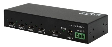 Exsys 4 Port USB 3.2 USB C  Hub, Terminal Connector Powered, 134 x 56.20 x 27.20mm [EX-12294HMS]; 217-849