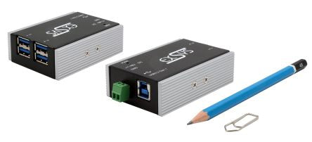 Exsys 4 Port USB 3.2 USB A, USB B  Hub, Terminal Connector Powered, 82 x 52.80 x 25mm [EX-1181HMS-WT]; 217-883