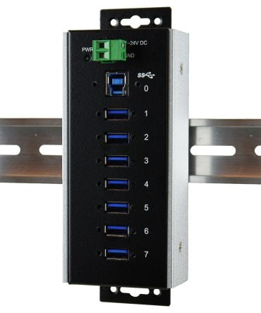 Exsys 7 Port USB 3.2 USB A, USB B  Hub, Terminal Connector Powered, 163 x 62.08 x 39.98mm [EX-1187HMVS-WT]; 217-891