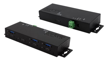 Exsys 7 Port USB 3.2 USB A, USB C  Hub, Terminal Connector Powered, 178.60 x 68.90 x 23.20mm [EX-1237HMVS]; 217-892