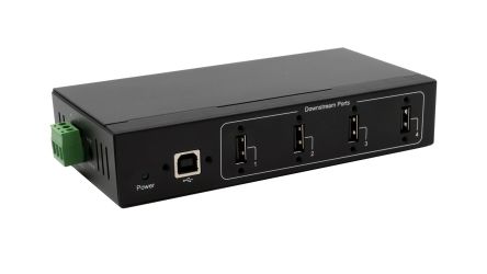 Exsys 4 Port USB 2.0 USB A, USB B  Hub, Terminal Connector Powered, 158 x 80.70 x 32.20mm [EX-11214HMVS]; 217-907