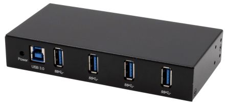 Exsys 4 Port USB 3.2 USB A, USB B  Hub, Terminal Connector Powered, 139 x 69 x 25mm [EX-11234HMS]; 217-910