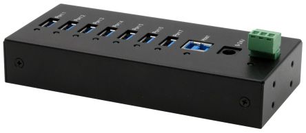 Exsys 7 Port USB 3.2 USB A, USB B  Hub, Terminal Connector Powered, 135 x 60 x 24mm [EX-11247HMS]; 217-912