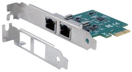 Exsys 2 Port PCIe RJ45 Network Card, 10/100/1000Mbit/s [EX-60102]; 217-914