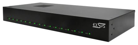Exsys 16 Port USB C USB C  Hub, 440 x 212 x 55mm [EX-11016]; 217-917