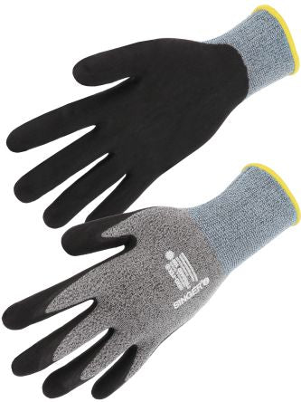 SINGER SAFETY NYMFIT03 Black, Grey Elastane, Polyamide General Handling, Logistic, Transport Work Gloves, Size 8, [NYMFIT0308]; 218-099