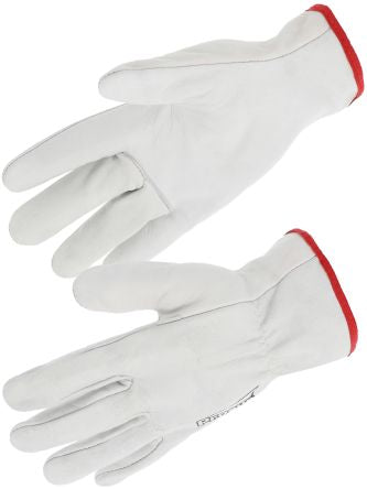 SINGER SAFETY 50F Grey Leather General Handling, Logistic, Transport Work Gloves, Size 10 [50F10]; 218-126