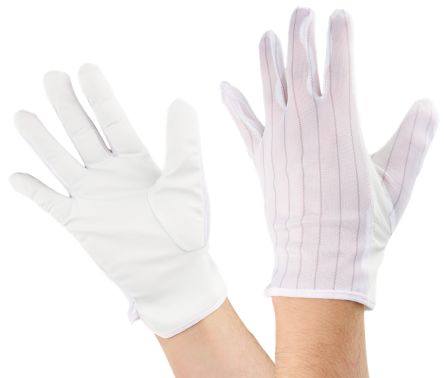 RS PRO ESD PU Tips White Polyester, Polyurethane Extra Grip Work Gloves, Size XL, Polyurethane Coating [0]; 218-540