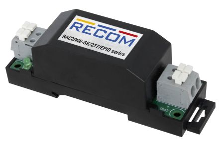 Recom Power Supply, RAC20NE-24SK/277/EPID, 24V dc, 833mA, 20W, 1 Output, 85 → 305V ac Input Voltage [RAC20NE-24SK/277/EPID]; 218-991