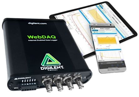 Digilent WebDAQ 504 Oscillation & Vibration Data Logger, WebDAQ-Web, 4 Input Channel(s) [6069-410-006-1]; 219-249