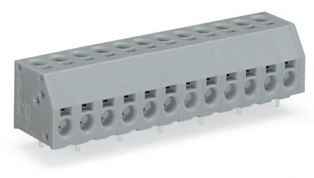 WAGO 253 Series PCB Terminal Block, 3-Contact, 5mm Pitch, Through Hole Mount, 1-Row, Push Wire Termination [253-103]; 220-503