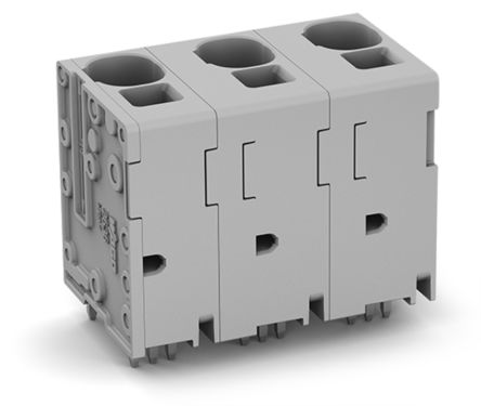 WAGO 2636 Series PCB Connector, 8-Contact, 15mm Pitch, Feed Through Mount, 1-Row, Push-In Cage Clamp Termination [2636-3358]; 220-525