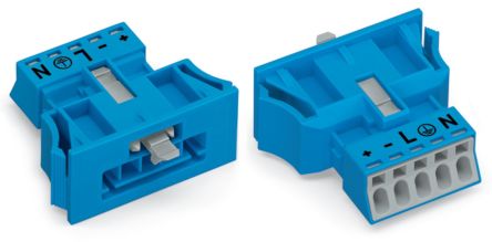 WAGO 890 Series Male Lighting Connector, 5-Pole, Male, 5-Way, Snap-In, 16A, IP20, IP40 [890-2115]; 220-527