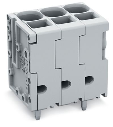 WAGO 2626 Series PCB Connector, 2-Contact, 7.5mm Pitch, Feed Through Mount, 1-Row, Push-In Cage Clamp Termination [2626-3102/020-006]; 220-533
