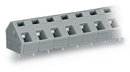 WAGO 236 Series PCB Terminal Block, 24-Contact, 7.5/7.62mm Pitch, Through Hole Mount, 1-Row, Cage Clamp Termination [236-224]; 220-607