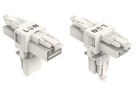 WAGO 890 Series Female Lighting Connector, 3-Pole, Female, 3-Way, Plug-In Mount, 16A, IP20, IP40 [890-665]; 220-616