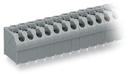 WAGO 250 Series PCB Connector, 9-Contact, 5mm Pitch, Through Hole Mount, 1-Row, Push-In Cage Clamp Termination [250-509]; 220-621