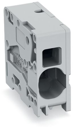 WAGO 2636 Series PCB Connector, 1-Contact, 10mm Pitch, Feed Through Mount, 1-Row, Push-In Cage Clamp Termination [2636-1101]; 220-660