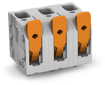 WAGO 2606 Series PCB Connector, 5-Contact, 12.5mm Pitch, Through Hole Mount, 1-Row, Push-In Cage Clamp Termination [2606-3355]; 220-748