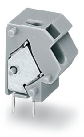 WAGO 254 Series PCB Connector, 1-Contact, 10/10.16mm Pitch, Through Hole Mount, 1-Row, Push Wire Termination [254-863]; 220-806