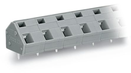 WAGO 236 Series PCB Terminal Block, 3-Contact, 10/10.16mm Pitch, Through Hole Mount, 1-Row, Cage Clamp Termination [236-303]; 220-889