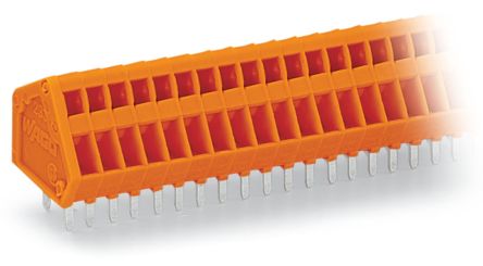 WAGO 233 Series PCB Terminal Block, 16-Contact, 2.54mm Pitch, Through Hole Mount, 1-Row, Cage Clamp Termination [233-416]; 220-924
