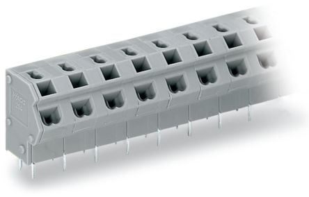 WAGO 254 Series PCB Terminal Block, 4-Contact, 7.5/7.62mm Pitch, Through Hole Mount, 1-Row, Push Wire Termination [254-254]; 220-946