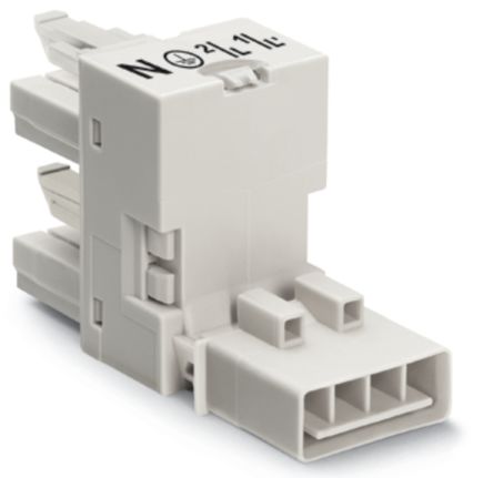 WAGO 890 Series Female Lighting Connector, 4-Pole, Female, 4-Way, Plug-In Mount, 16A, IP20, IP40 [890-994]; 220-977