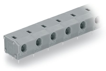 WAGO 235 Series PCB Terminal Block, 2-Contact, 10/10.16mm Pitch, Through Hole Mount, 1-Row, Push Wire Termination [235-802]; 220-993