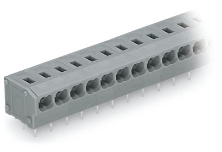 WAGO 235 Series PCB Terminal Block, 3-Contact, 5/5.08mm Pitch, Through Hole Mount, 1-Row, Push Wire Termination [235-453]; 220-996