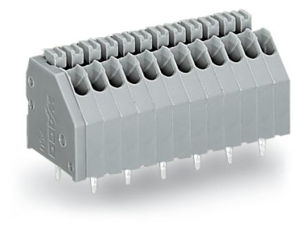 WAGO 250 Series PCB Connector, 6-Contact, 2.54mm Pitch, Through Hole Mount, 1-Row, Push-In Cage Clamp Termination [250-1406]; 221-004