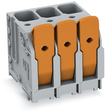 WAGO 2616 Series PCB Connector, 7-Contact, 10mm Pitch, Through Hole Mount, 1-Row, Push-In Cage Clamp Termination [2616-3107/020-000]; 221-050