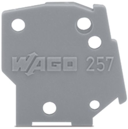 WAGO 257 Series End Plate for Use with Rail Mount Terminal Blocks [257-600]; 221-073