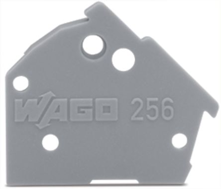 WAGO 256 Series End Plate for Use with Rail Mount Terminal Blocks [256-500]; 221-081