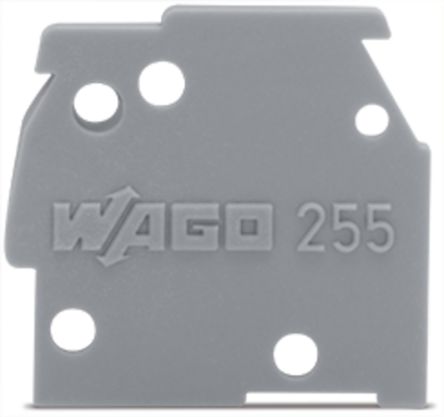 WAGO 255 Series End Plate for Use with Rail Mount Terminal Blocks [255-100]; 221-094