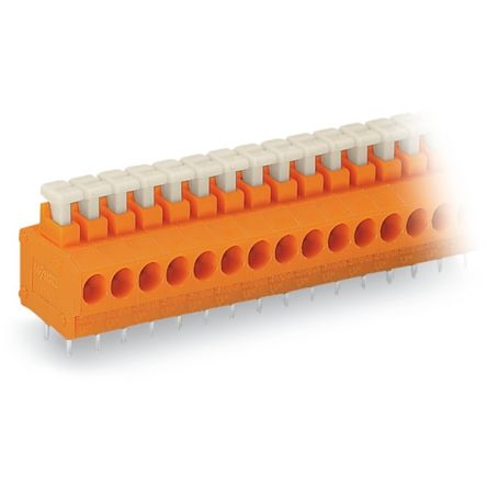 WAGO 235 Series PCB Terminal Block, 4-Contact, 3.81mm Pitch, Through Hole Mount, 1-Row, Push In Termination [235-104]; 221-126