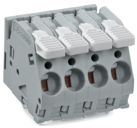 WAGO 2706 Series PCB Connector, 4-Contact, 7.5mm Pitch, Through Hole Mount, 1-Row, Cage Clamp Termination [2706-154]; 221-265