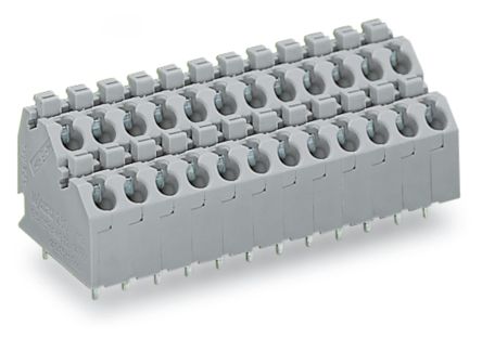 WAGO 250 Series PCB Terminal Block, 24-Contact, 5mm Pitch, Through Hole Mount, 2-Row, Push In Termination [250-712]; 221-269