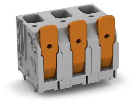 WAGO 2616 Series PCB Connector, 8-Contact, 15mm Pitch, Through Hole Mount, 1-Row, Push-In Cage Clamp Termination [2616-3358]; 221-293