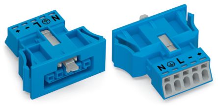WAGO 890 Series Female Lighting Connector, 5-Pole, Female, 5-Way, Snap-In, 16A, IP40 [890-2105]; 221-297
