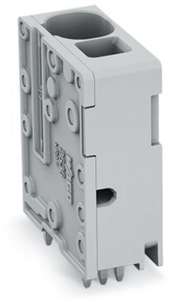 WAGO 2636 Series PCB Connector, 1-Contact, 10mm Pitch, Feed Through Mount, 1-Row, Push-In Cage Clamp Termination [2636-3101]; 221-318