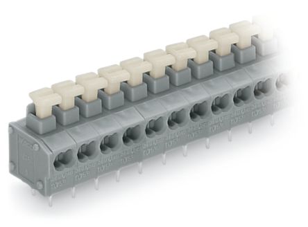 WAGO 235 Series PCB Terminal Block, 12-Contact, 5/5.08mm Pitch, Through Hole Mount, 1-Row, Push Wire Termination [235-462/331-000]; 221-325