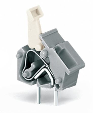 WAGO 256 Series PCB Connector, 1-Contact, 7.5/7.62mm Pitch, Through Hole Mount, 2-Row, Push In Termination [256-753]; 221-343
