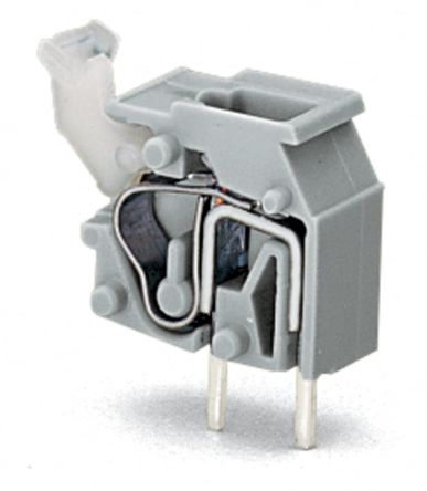 WAGO 255 Series PCB Connector, 1-Contact, 7.5/7.62mm Pitch, Through Hole Mount, 1-Row, Push Button Termination [255-754]; 221-387