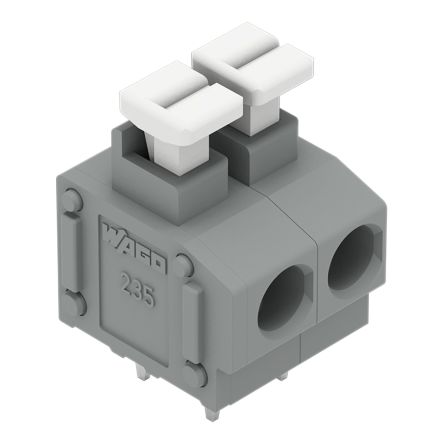 WAGO 235 Series PCB Terminal Block, 4-Contact, 5/5.08mm Pitch, Through Hole Mount, 1-Row, Push In Termination [235-404/331-000]; 221-423