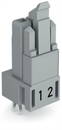 WAGO 890 Series Straight Snap-In PCB Socket, 2-Contact, 1-Row, 4.4mm Pitch, Push-In Cage Clamp Termination [890-842]; 221-521