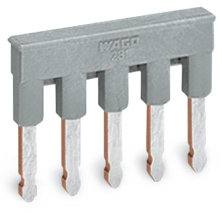 WAGO 280 Series Jumper for Use with Rail Mount Terminal Blocks, 24A [280-485]; 221-524