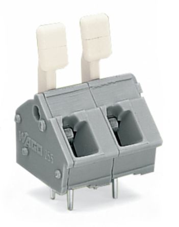 WAGO 256 Series PCB Connector, 2-Contact, 7.5/7.62mm Pitch, Through Hole Mount, 1-Row, Cage Clamp Termination [256-502/333-000]; 221-546